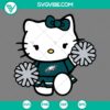 Philadelphia Eagles Hello Kitty Cheerleader SVG file with PNG, DXF, EPS cut files, showing a unique and cute sports-inspired design for crafting.