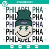 Philadelphia Eagles leopard smiley face beanie SVG images, perfect for Philadelphia football fans.