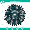 Philadelphia Eagles logo on a leopard print sunflower SVG design, perfect for download.