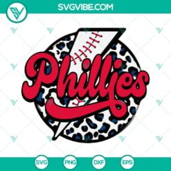 Baseball, Sports, SVG Files, Phillies Baseball Lightning Bolt SVG Image, 11