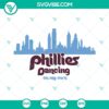 Phillies baseball SVG image of players dancing on my own, celebrating the World Series win, MLB team logo design.