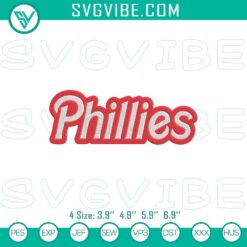 Embroidery Designs, Sports Embroidery Designs, Phillies Embroidery Digital 8