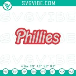 Embroidery Designs, Sports Embroidery Designs, Phillies Embroidery Digital 9