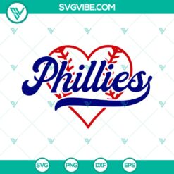 Baseball, Sports, SVG Files, Phillies Heart Baseball SVG Download, Philadelphia 23