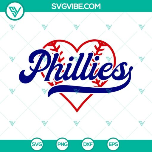 phillies heart baseball svg philadelphia phillies svg png dxf eps 2 mockup