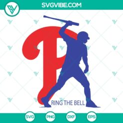 Baseball, Sports, SVG Files, Phillies P Ring The Bell SVG Download, 2