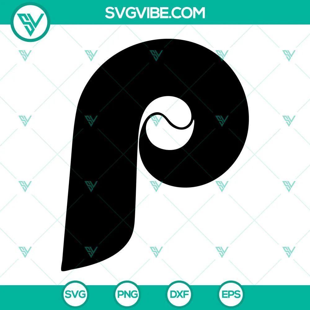 Baseball, Sports, SVG Files, Phillies P SVG Image PNG DXF EPS Cricut Vector 1