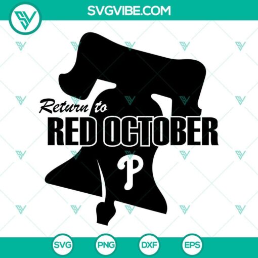 phillies p svg return to red october svg phillies bell svg philadelphia baseball svg sports svg 4 mockup