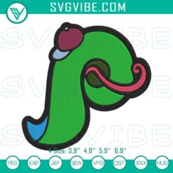 Phillies Phanatic logo embroidery design featuring the Philadelphia Phillies mascot. Ideal for fan merchandise.