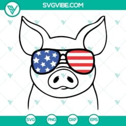 4th Of July, SVG Files, Pig American Flag Sunglasses SVG File, Patriotic 2