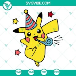 Anime, SVG Files, Pikachu Birthday SVG File, Pokemon Birthday Party SVG Files 2