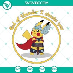 Movies, SVG Files, Pikachu God Of Thunder SVG Files, Pikachu Thor SVG File, 6