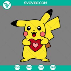 Valentine's Day, SVG Files, Pikachu Heart Svg, Pikachu Valentineâ€™s Day 15