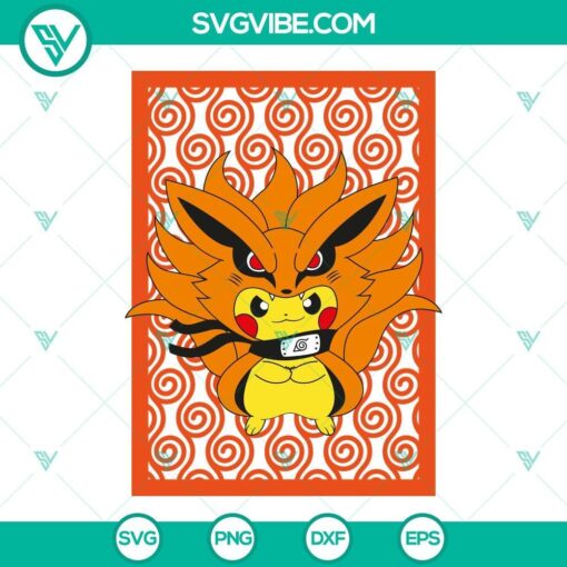 pikachu kurama svg pokemon naruto svg png dxf eps digital download 3 mockup