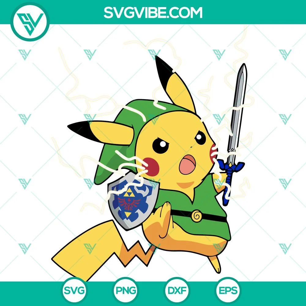 Anime, SVG Files, Pikachu Legend Of Zelda SVG Image, Pokemon The Legend Of 1