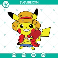 Anime, SVG Files, Pikachu Luffy SVG Files, Luffy SVG File, Pikachu SVG Images 1