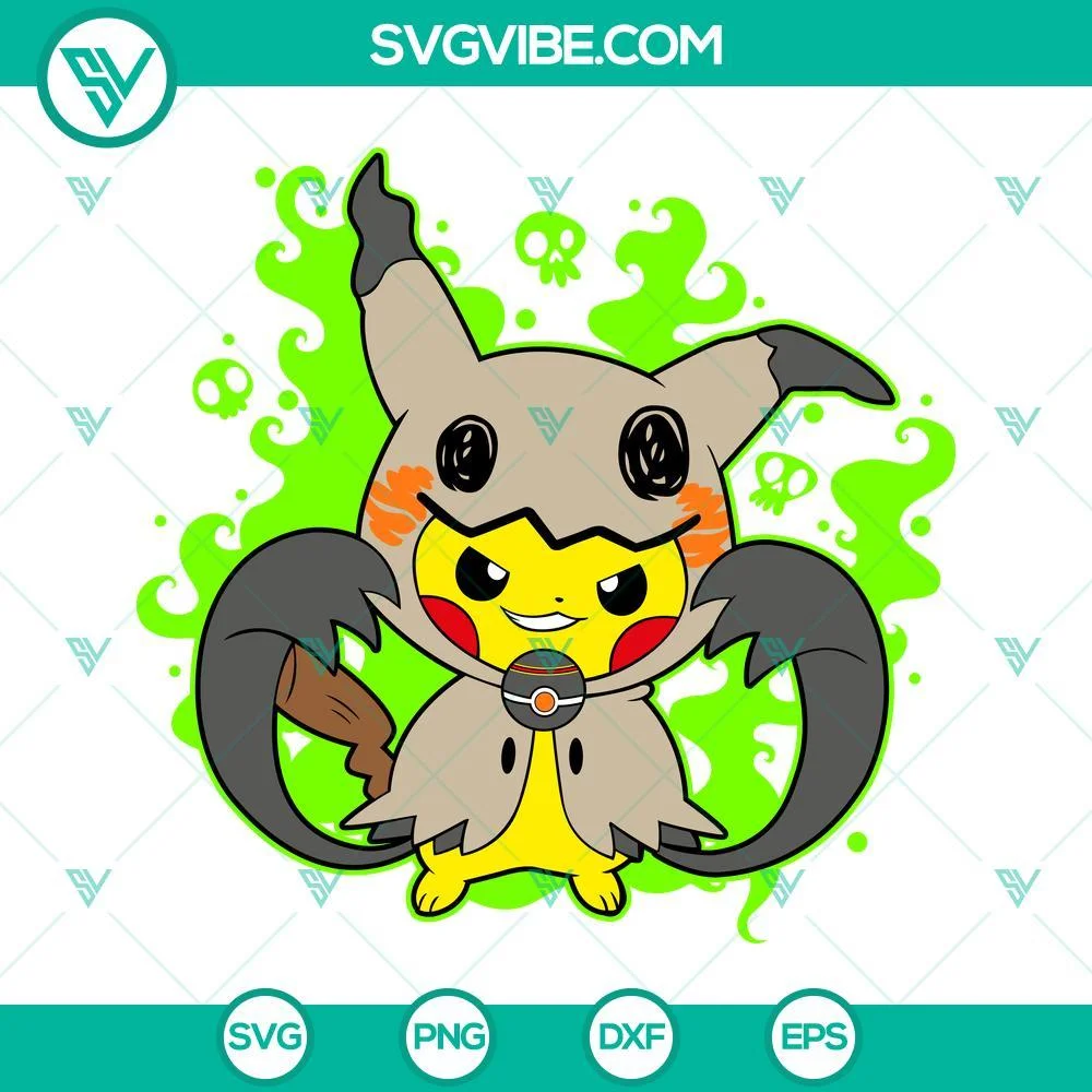 Anime, Halloween, SVG Files, Pikachu Mimikyu SVG Images, Pikachu Halloween SVG 1