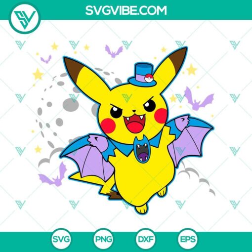 pikachu vampire svg pikachu halloween svg pokemon halloween svg png dxf eps 4 mockup