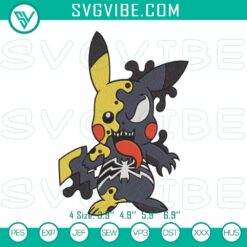 Anime Embroidery Designs, Embroidery Designs, Pikachu Venom Machine Embroidery 21