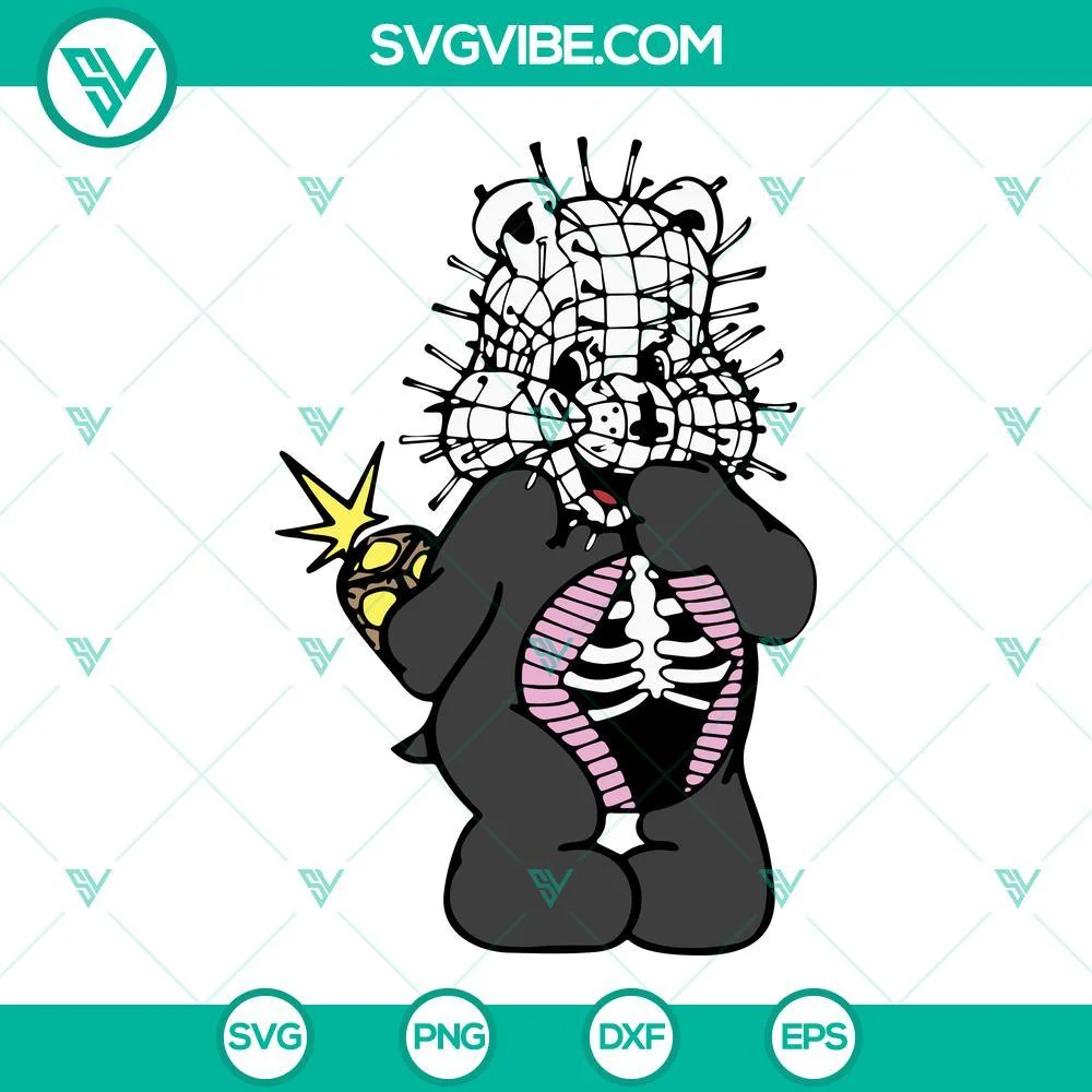 Halloween, SVG Files, Pinhead Scare Bear SVG Download, Hellraiser Bear SVG 1