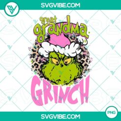 Pink Great Grandma Grinch PNG designs for digital use.