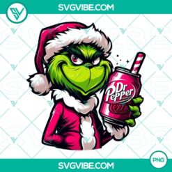 Pink Grinch Dr Pepper PNG file, featuring a whimsical design combining the Grinch character with a Dr Pepper theme.