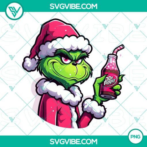 pink grinch santa claus with dr pepper png file mockup 1