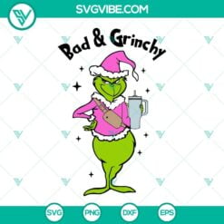 Christmas, SVG Files, Pink Grinch SVG Files Bundle, Bougie Grinch SVG Images, 10