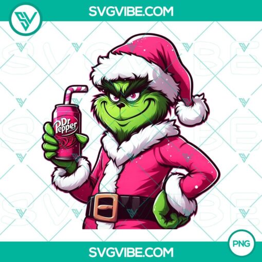 pink grinch with dr pepper png file mockup