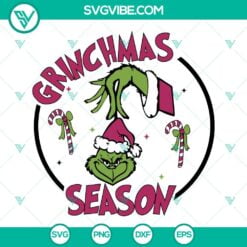 Christmas, SVG Files, Pink Grinchmas Season SVG File, Grinch Face SVG Files, 2