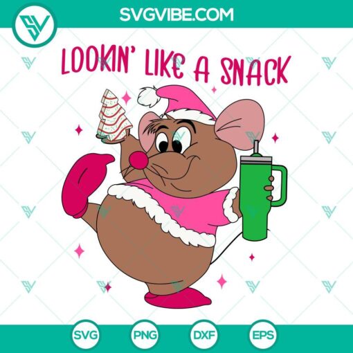 pink gus gus christmas tree cake svg lookin like a snack gus gus mouse svg disney christmas svg png files mockup