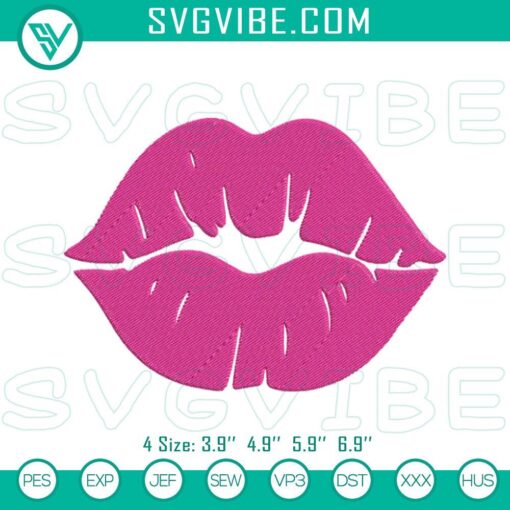 pink lips embroidery designs barbie lips machine embroidery pattern files mockup