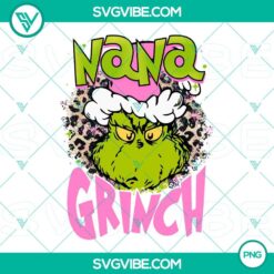 Pink Nana Grinch PNG images - festive and trendy digital designs for Christmas, featuring a pink-colored Nana Grinch character.