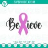 Pink Ribbon Believe Embroidery Files for Breast Cancer Awareness design, perfect for supporting awareness campaigns.