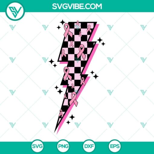 pink ribbon lightning bolt svg breast cancer awareness svg lightning bolt svg png dxf eps 7 mockup