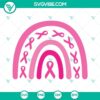 Pink ribbon rainbow breast cancer awareness SVG, PNG, EPS, DXF file for download with vibrant colors and symbol for support.