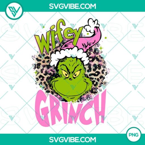 pink wifey grinch leopard christmas png file designs mockup