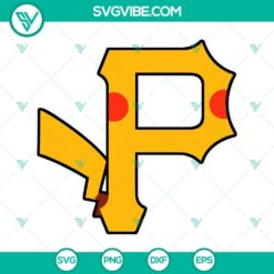 Anime, SVG Files, Pittsburgh Penguins Pikachu Logo SVG Download PNG DXF EPS Cut 8