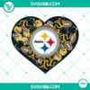 Pittsburgh Steelers heart Valentine PNG design, perfect for digital download. Bold team colors and logo for NFL fans.
