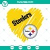 Pittsburgh Steelers SVG files featuring heart design, available for download. Steelers SVG files for crafting projects.