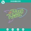 Pizza Planet neon lights SVG with Toy Story characters, PNG EPS DXF file.