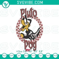 Pluto dog skeleton embroidery design, Disney Halloween machine file for spooky stitching projects.