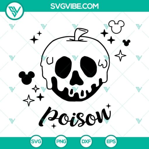 poison apple svg snow white apple svg png dxf eps clipart outline silhouette 8 mockup