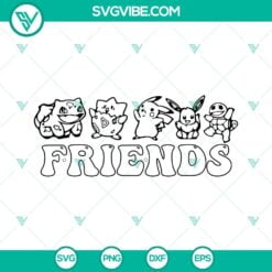 Anime, SVG Files, Pokemon Friends SVG Files, Pikachu And Friends SVG Images, 4