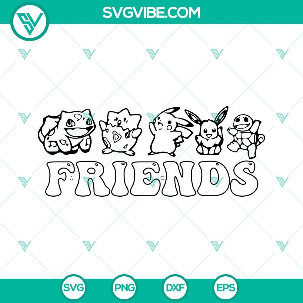 Anime, SVG Files, Pokemon Friends SVG Files, Pikachu And Friends SVG Images, 1