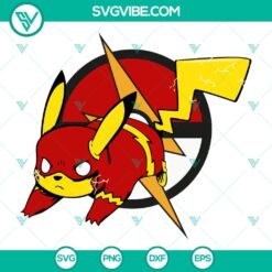 Anime, SVG Files, Pokemon Pikachu Flash SVG Image, Cute Pikachu Cartoon SVG 3