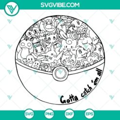 Pokemon SVG Images, Pokemon Go SVG Image, Pokeball SVG Image PNG EPS DXF Cricut