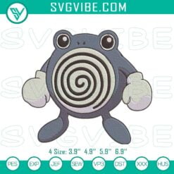 Anime Embroidery Designs, Embroidery Designs, Poliwhirl Pokemon Embroidery 18