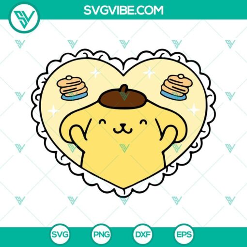 pompompurin in heart svg hello kitty golden retriever svg sanrio purin svg png dxf eps cricut 6 mockup