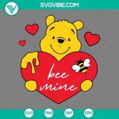 Disney, SVG Files, Valentine's Day, Pooh Heart Bee Mine SVG File, Winnie The 2